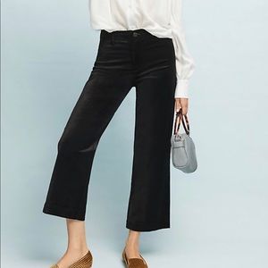 Paige Nellie black velvet wide leg pants